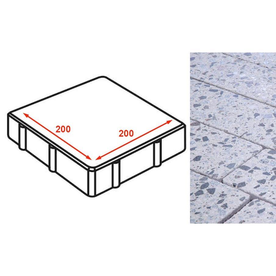 Плита тротуарная готика granite finerro, квадрат, грис парга 200х200х80 10