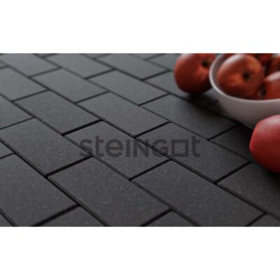 Плитка тротуарная steingot моно, прямоугольник, фаска 5х5 черный, 100х200х60 3