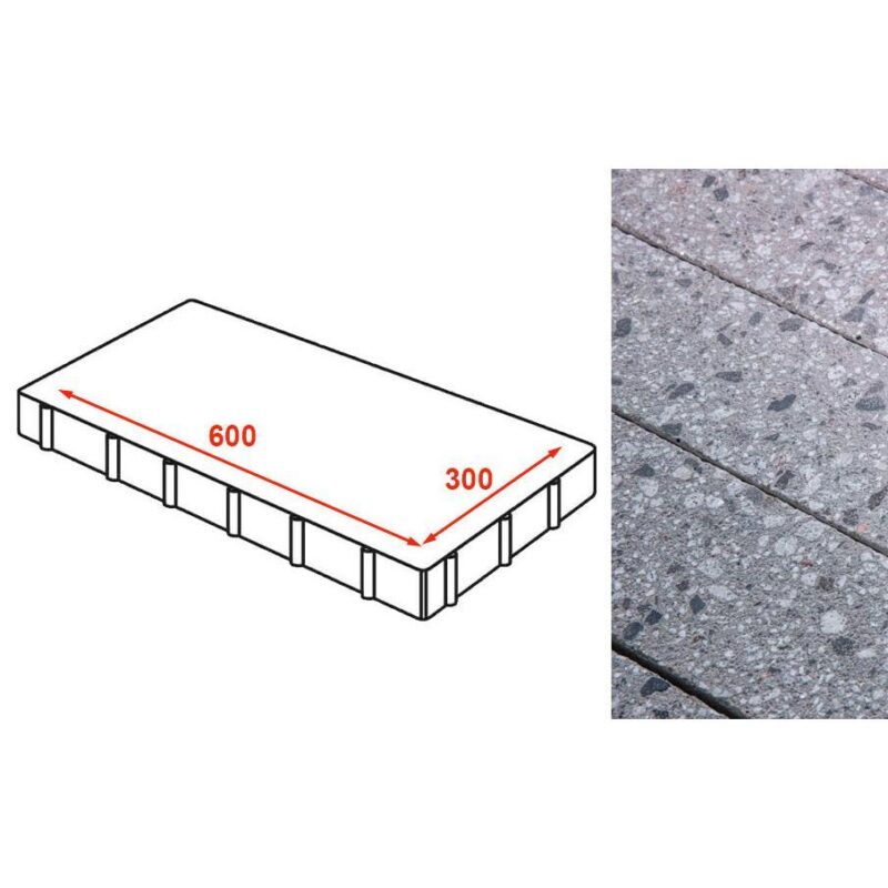 Плита тротуарная готика granite finerro, галенит 300х600х80 1