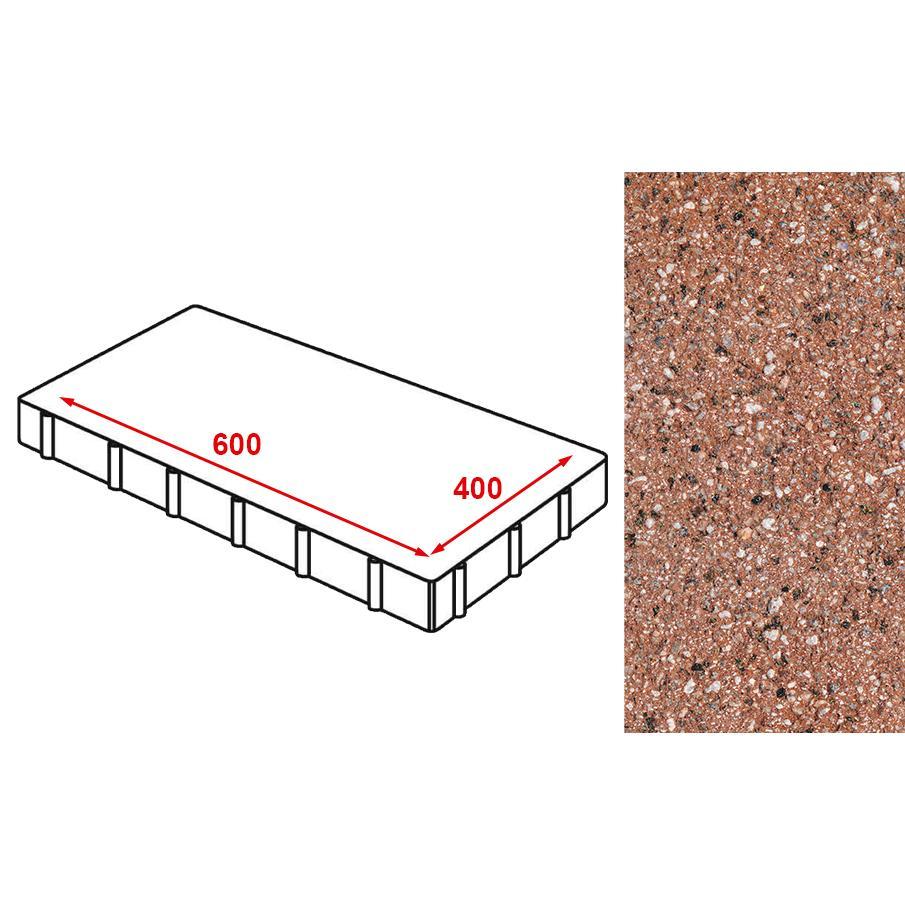 Плита тротуарная готика granite ferro, исетский 400х600х60 25