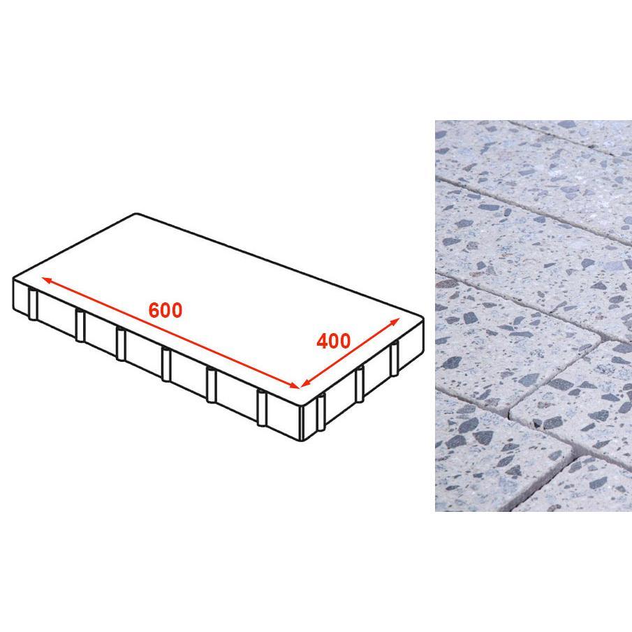 Плита тротуарная готика granite finerro, грис парга 400х600х80 24