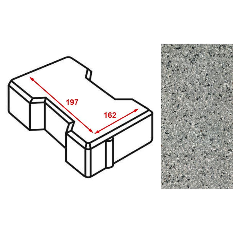 Плитка тротуарная готика granite ferro, катушка, белла уайт 162х197х60 24