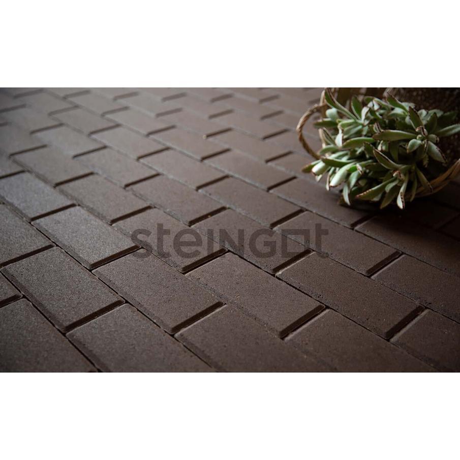 Плитка тротуарная steingot моно, прямоугольник, фаска 5х5 темно-коричневый, 100х200х60 4